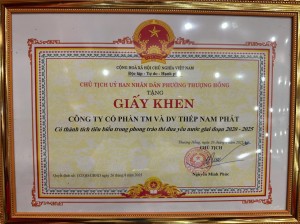 Nam Phát Group vinh dự nhận tuyên dương trong giai đoạn 2020-2025